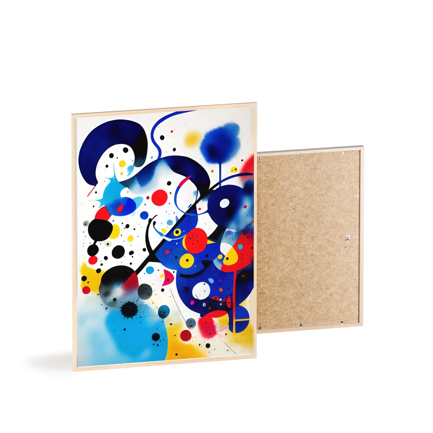 Poster with Wooden Frame, Inspired by Miro
