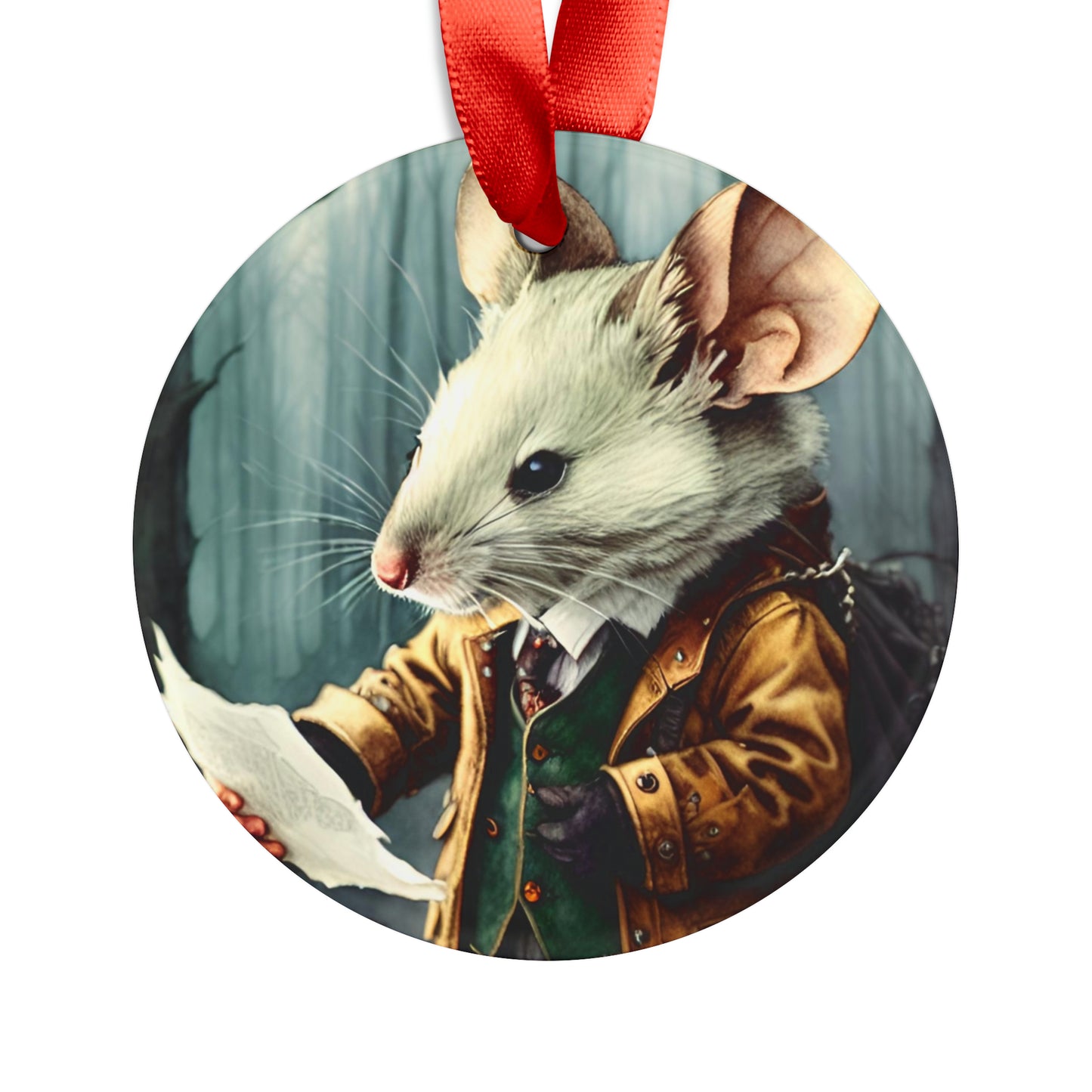 Mouse, Acrylic Ornament with Ribbon