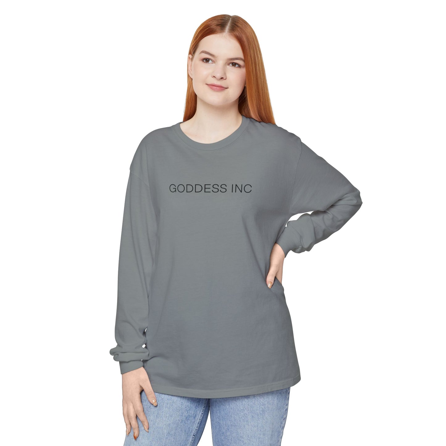 GODDESS INC Garment-dyed Long Sleeve T-Shirt