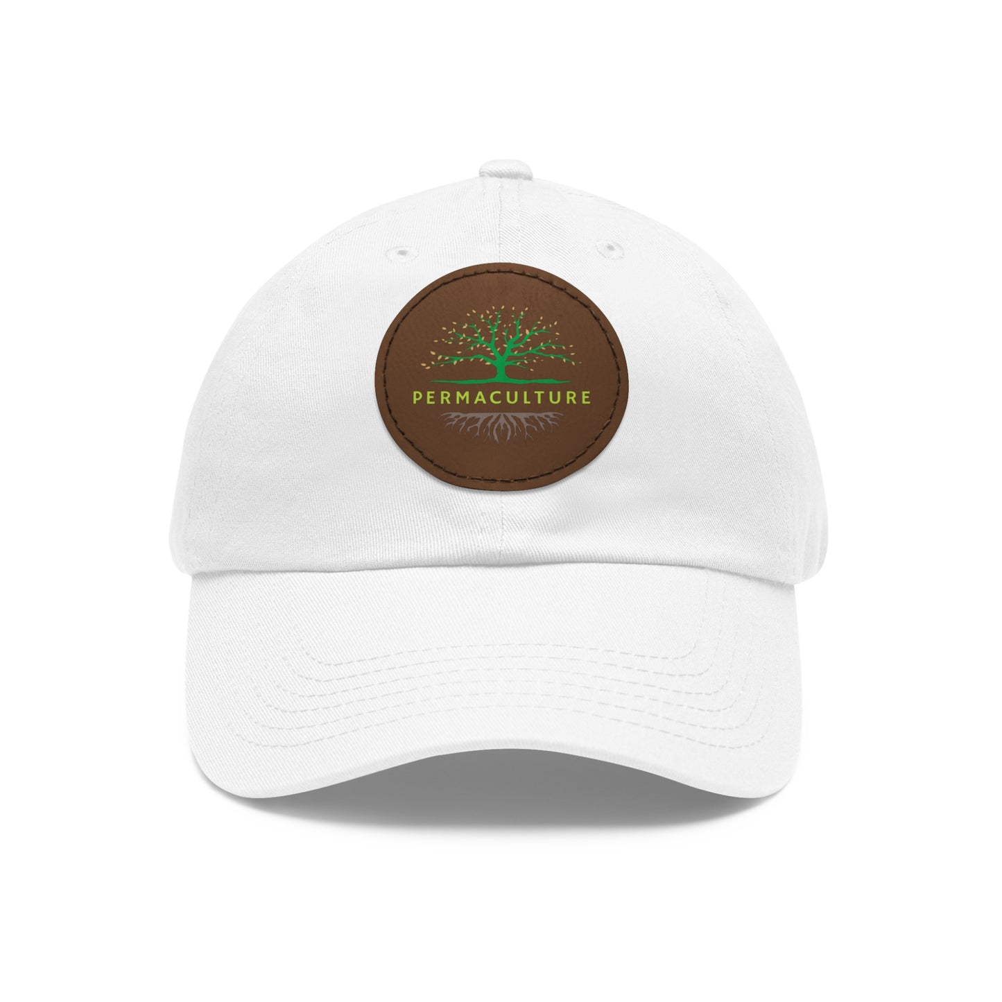 Permaculture, Dad Hat with Round Leather Patch