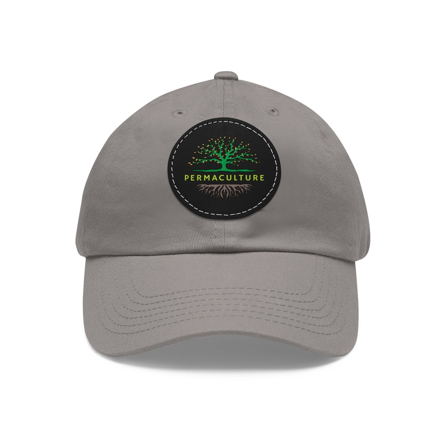 Permaculture, Dad Hat with Round Leather Patch