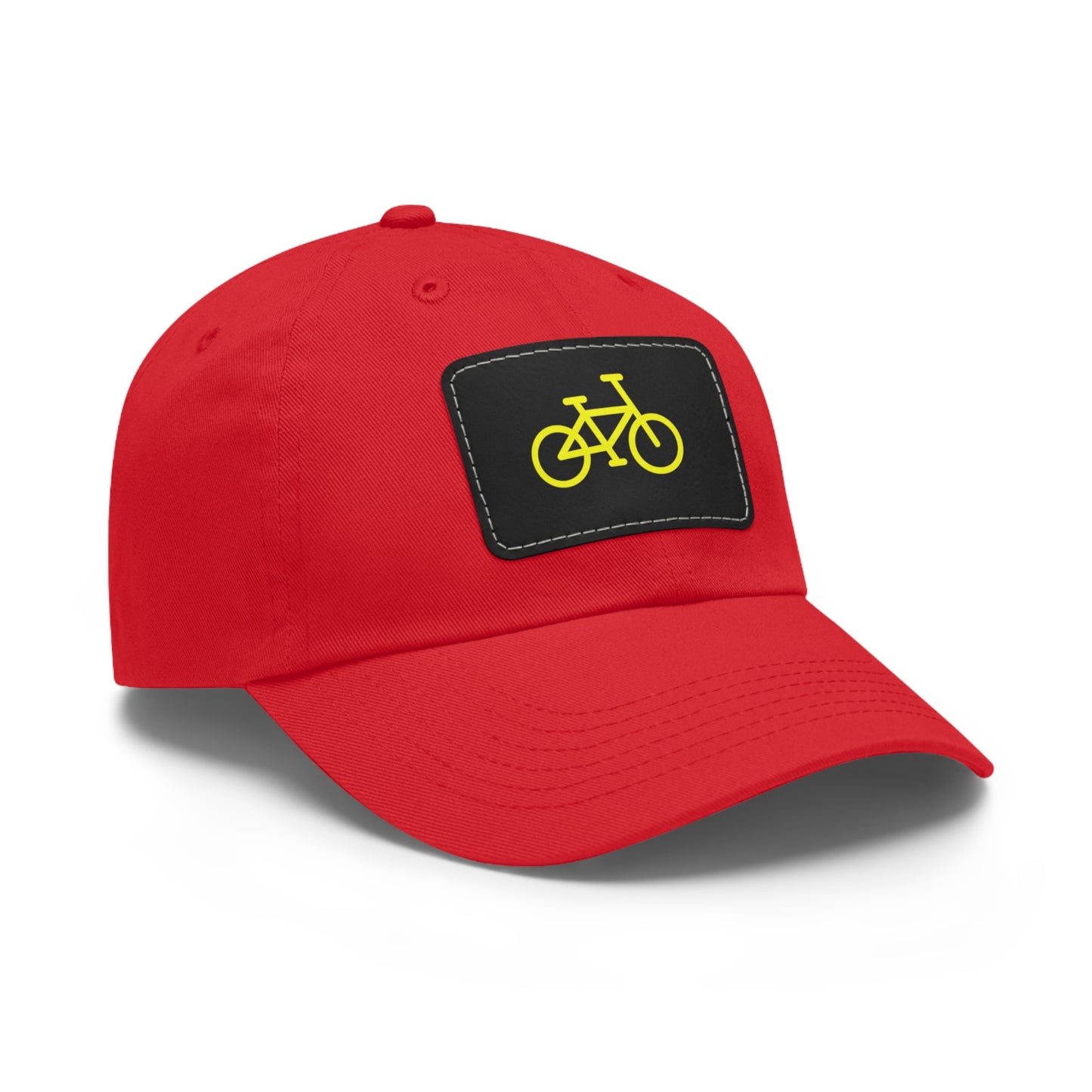 BIKE, Dad Hat with Leather Patch (Rectangle)