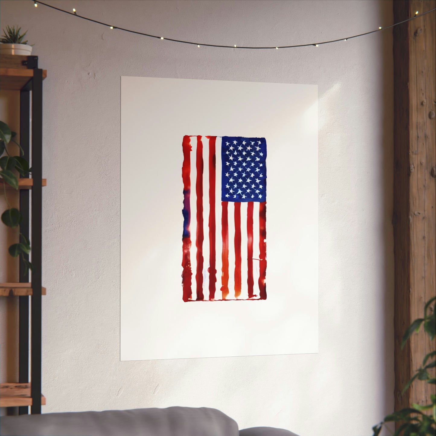 American Flag Watercolor, Premium Matte Vertical Posters