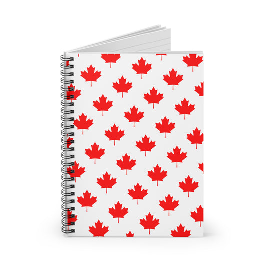 Canadian Maple Leaf, Spiral Notebook, Ruled Line