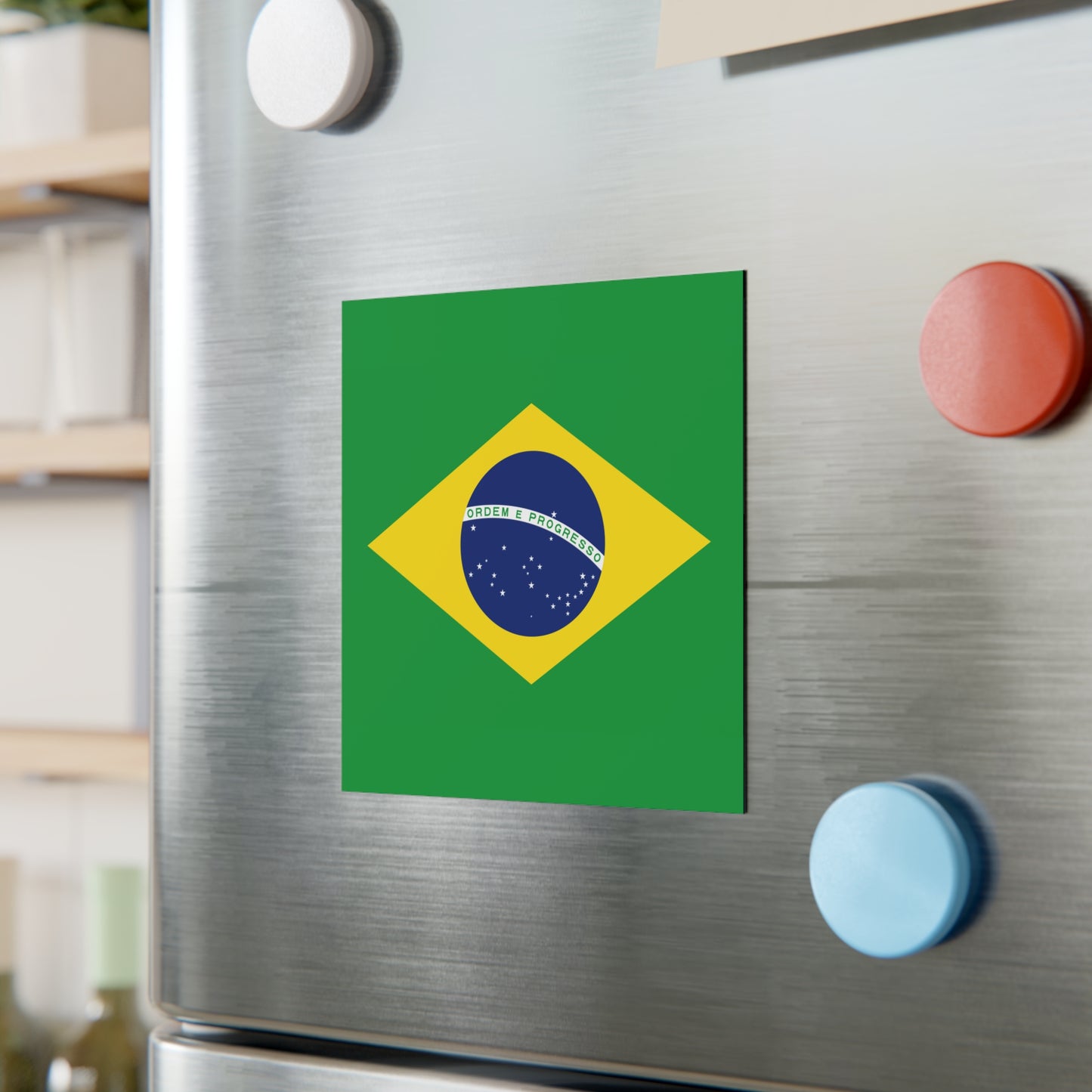 Square Magnet, Brazilian Flag