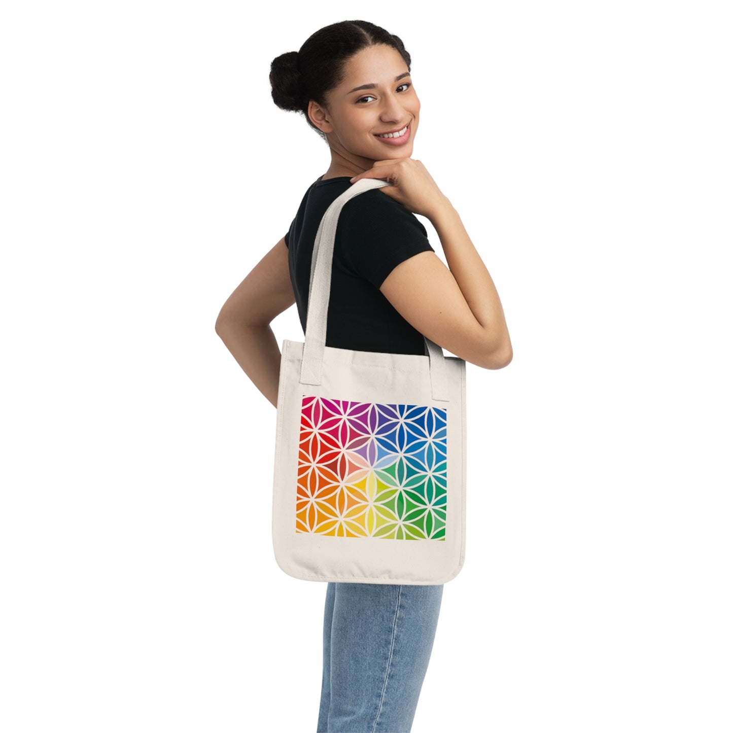 Organic Canvas Tote Bag, Flower of Life