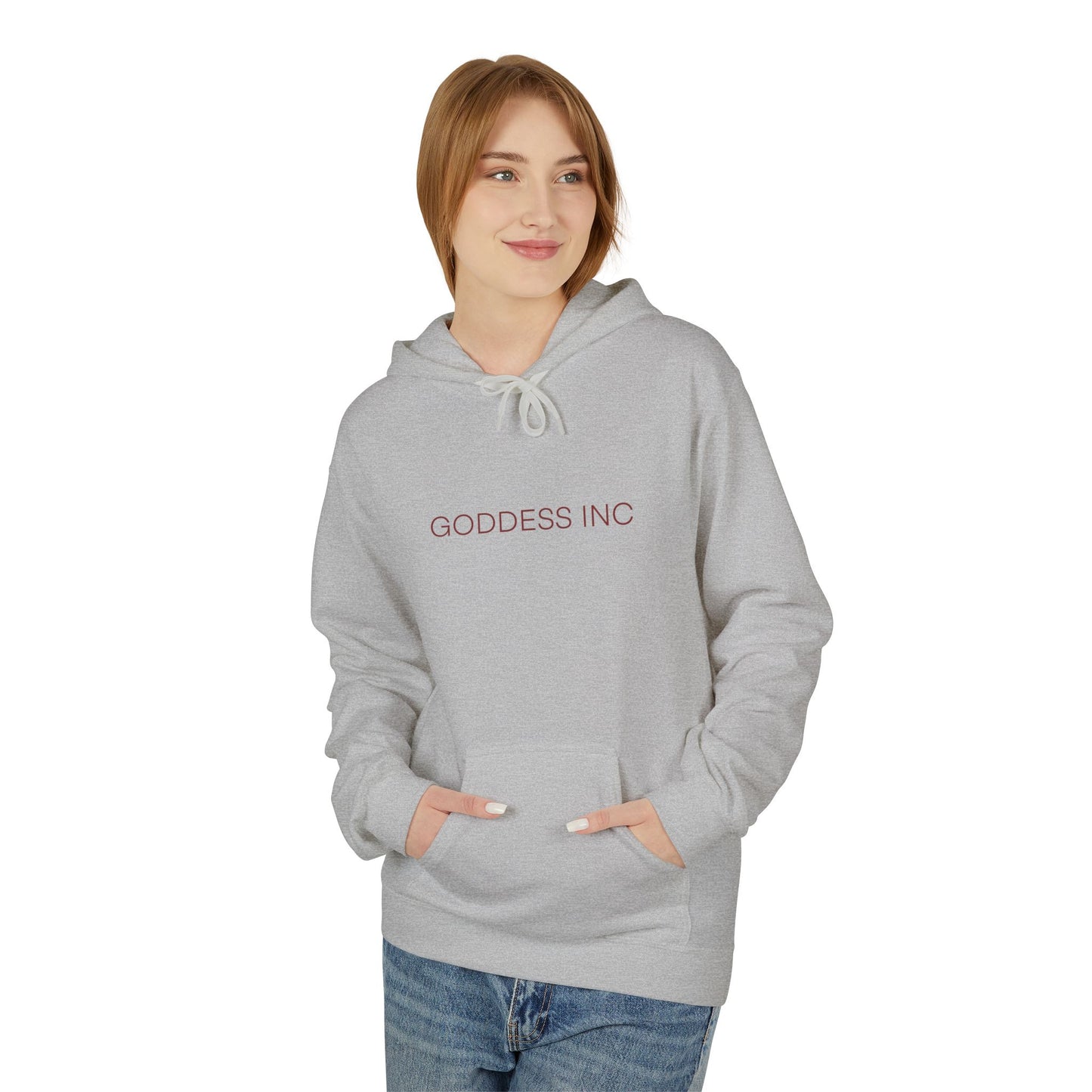 GODDESS INC, Midweight Softstyle Fleece Hoodie, Red Lettering