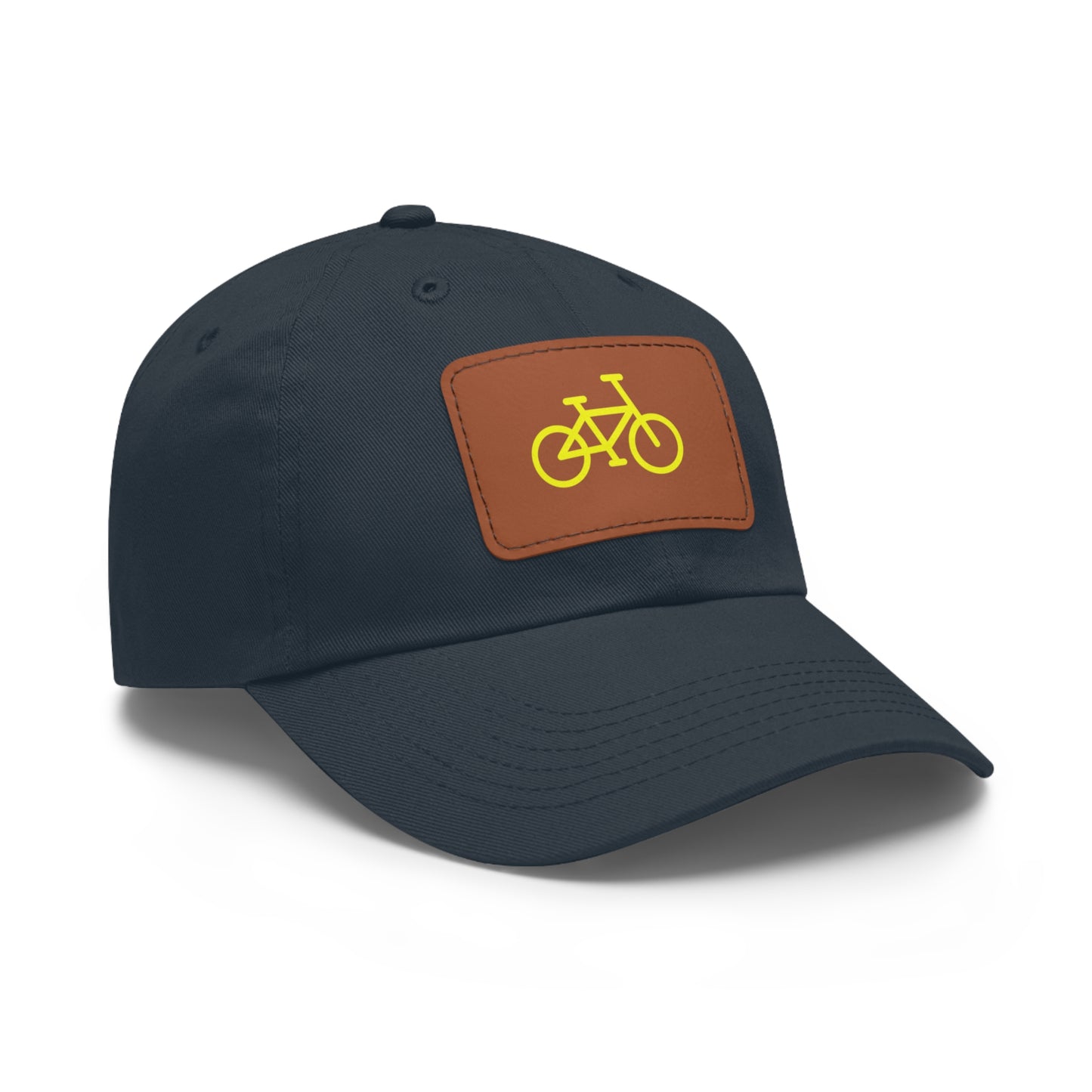 BIKE, Dad Hat with Leather Patch (Rectangle)