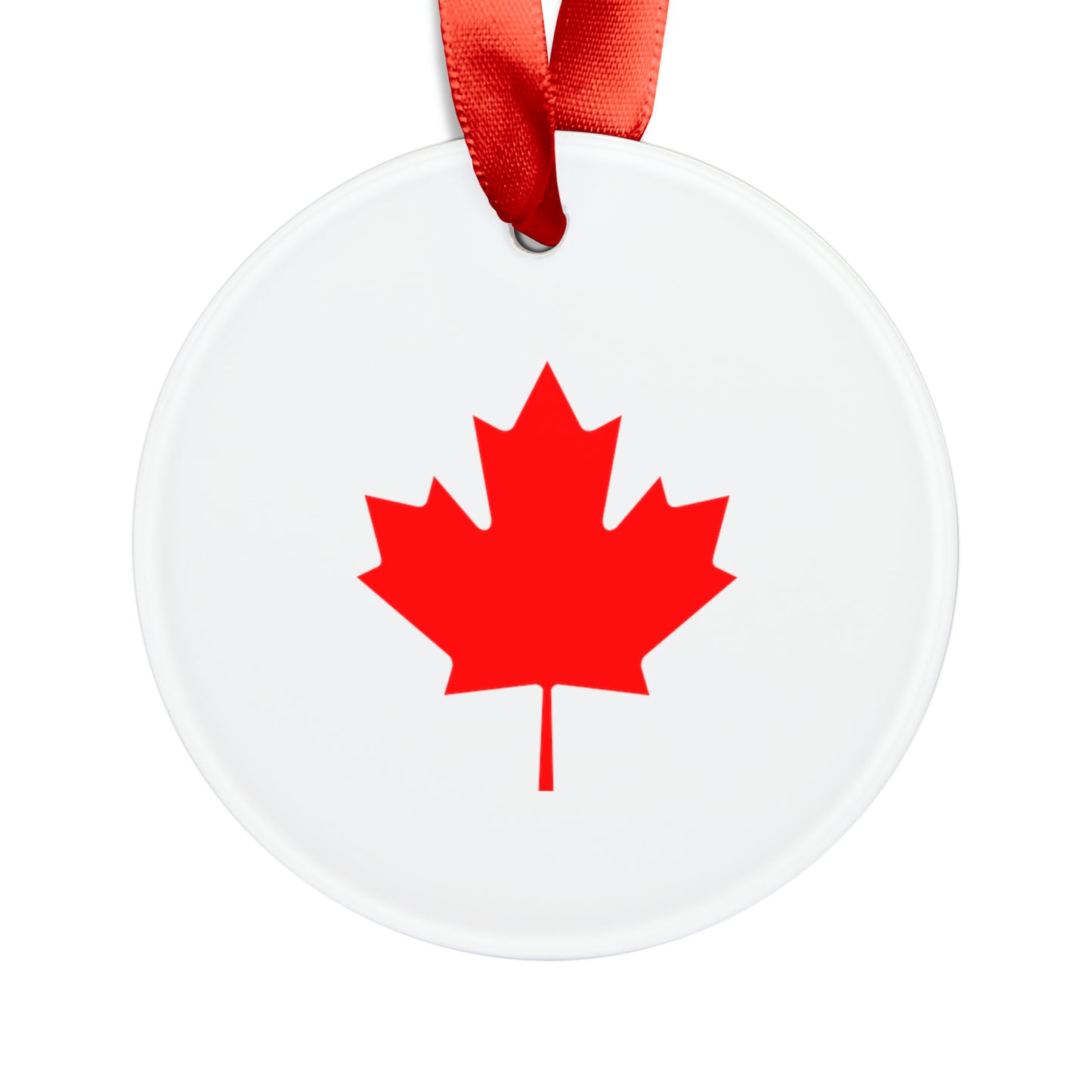 Canadian Maple Leaf, Acrylic Ornament with Ribbon