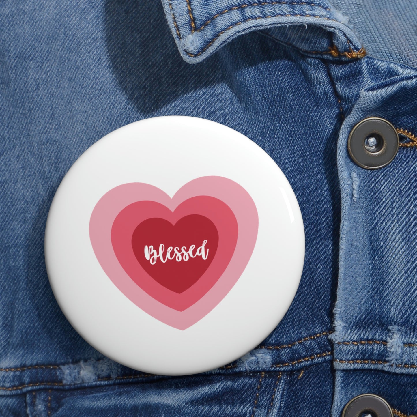 Blessed Heart Pin Button
