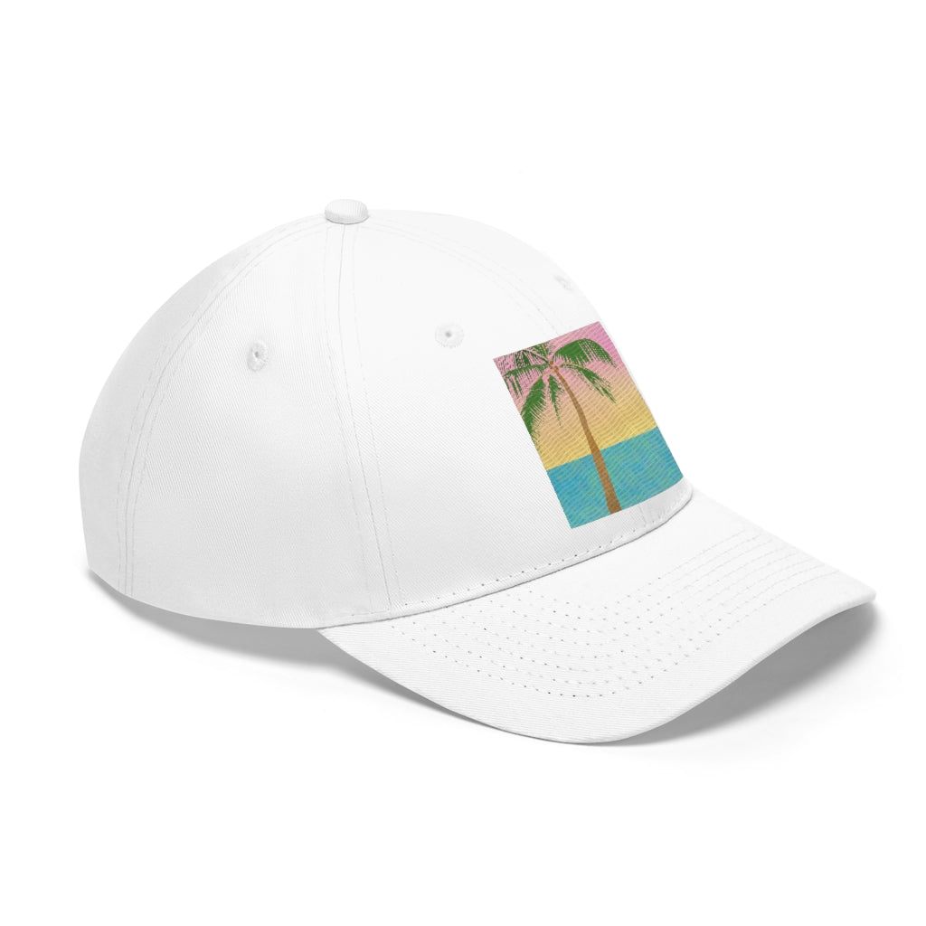 Tropical Palm Tree Scene - Unisex Twill Hat