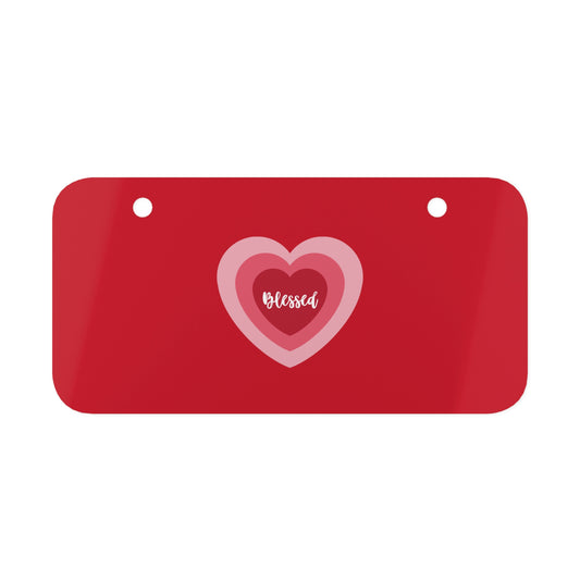 Mini License Plate - Blessed - Red