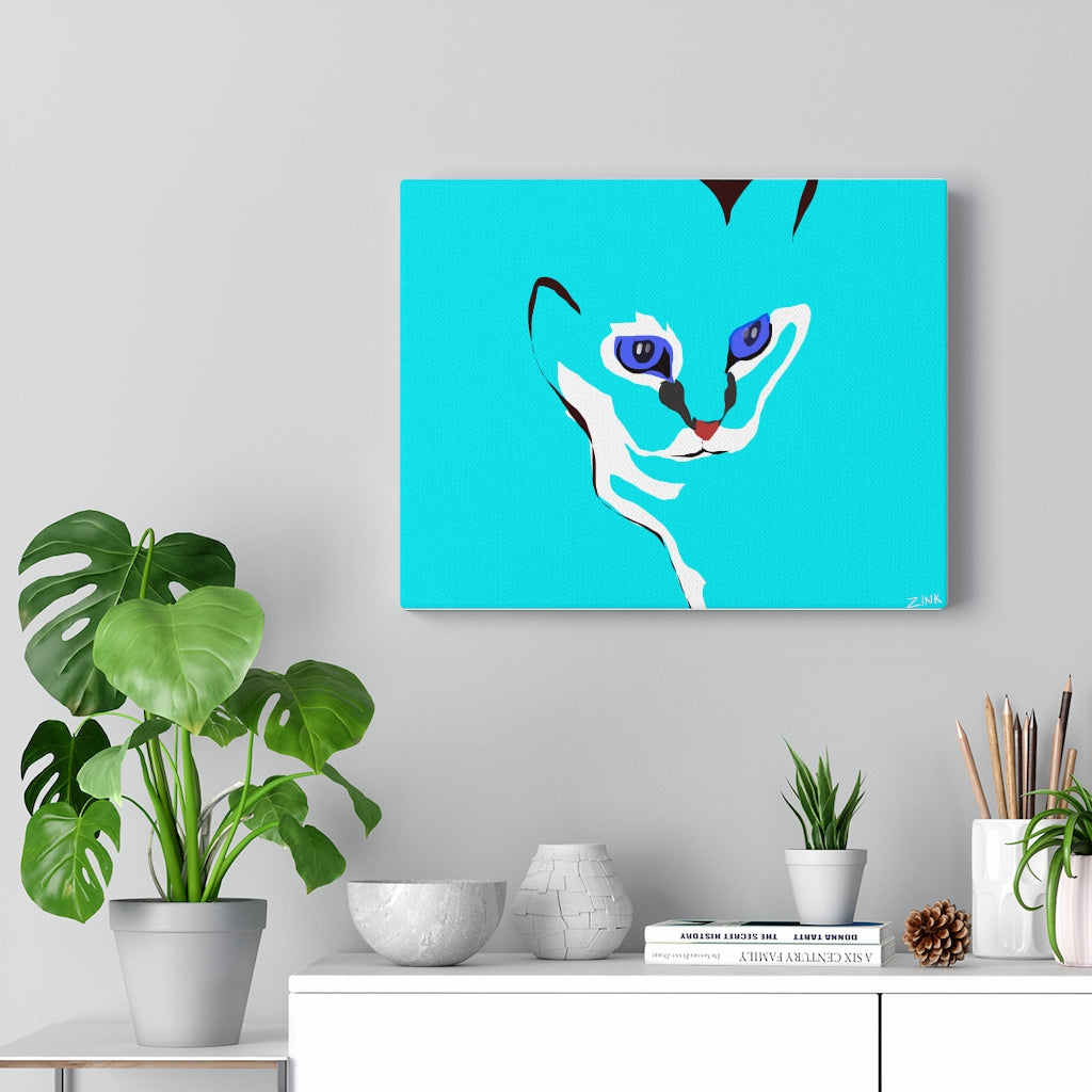 Cat Design - Blue Canvas Gallery Wraps