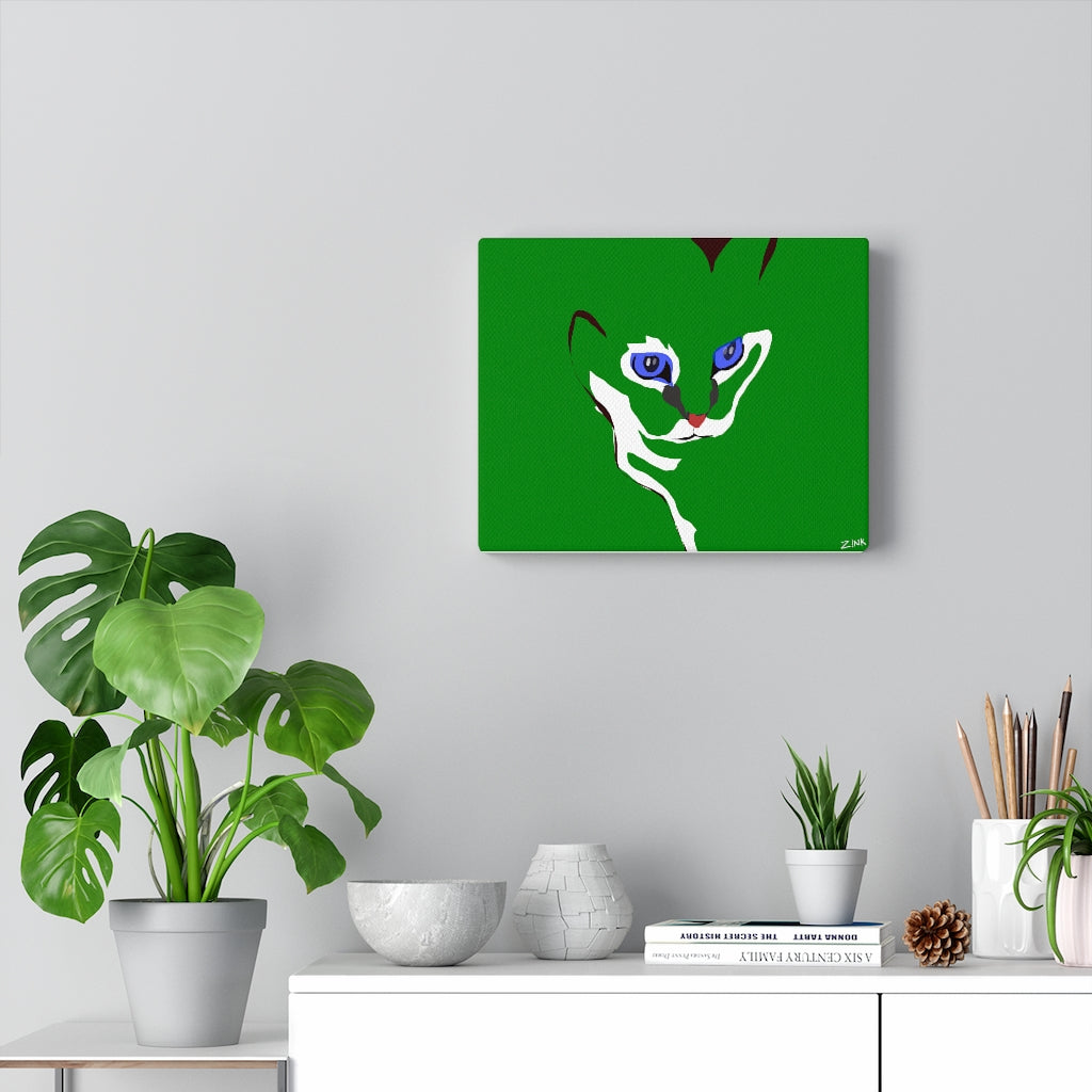 Cat Design - Green Canvas Gallery Wraps