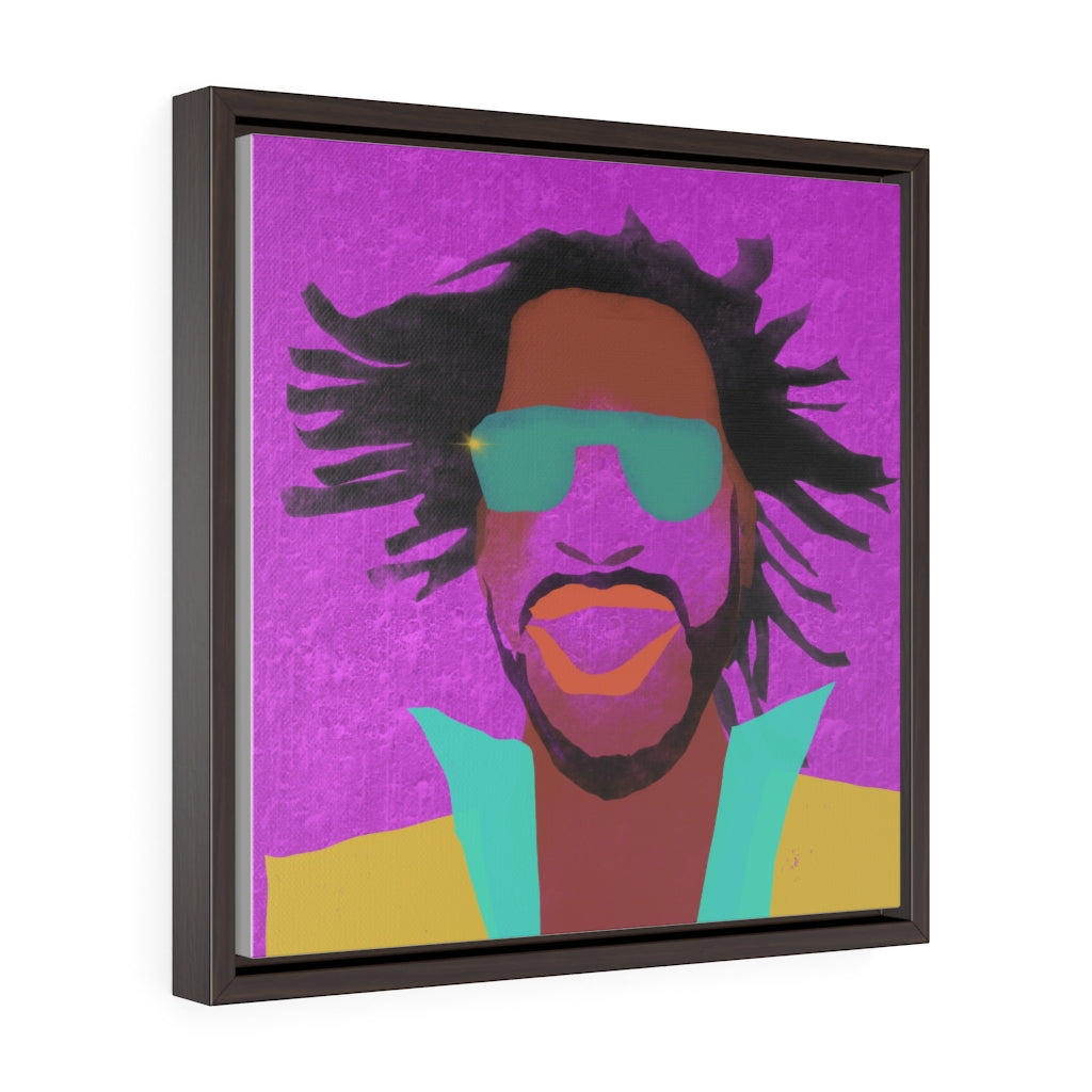 Male Face - Square Framed Premium Gallery Wrap Canvas