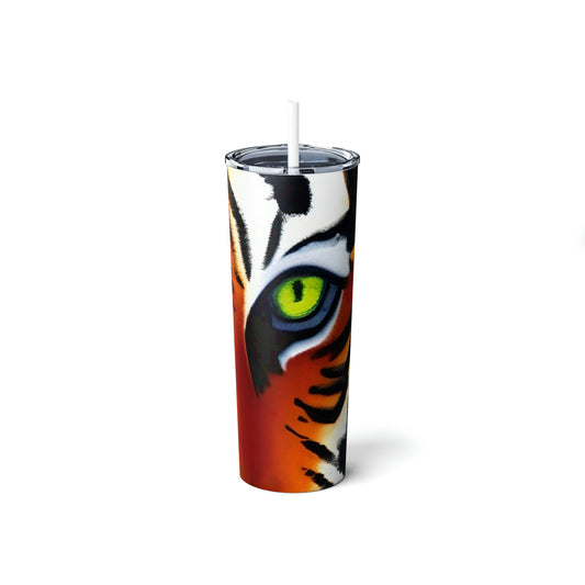 TIGER - Skinny Steel Tumbler with Straw, 20oz