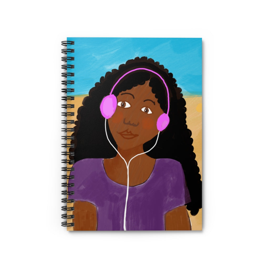 African-American Girl - Spiral Notebook - Ruled Line