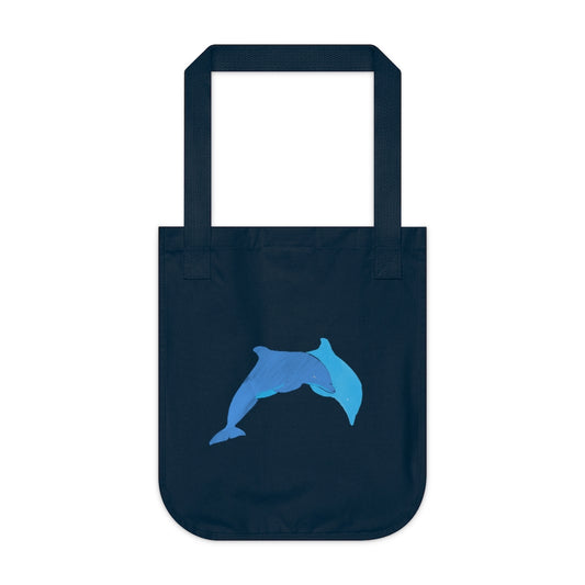 Organic Canvas Tote Bag - Dolphins