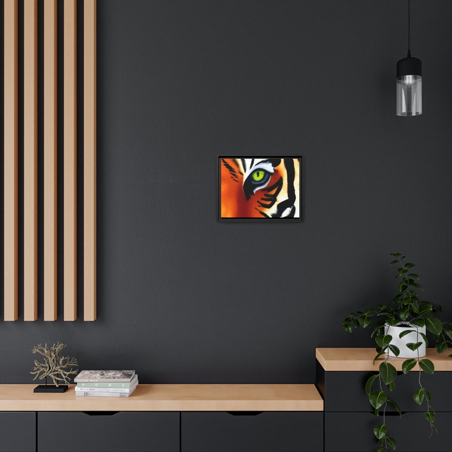 TIGER - Matte Canvas, Black Frame