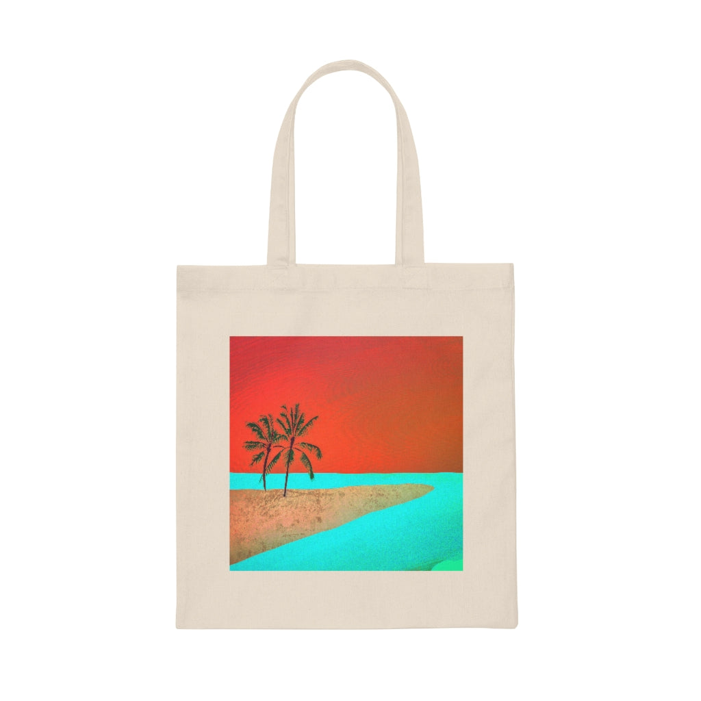 Canvas Tote Bag - Tropical Scene