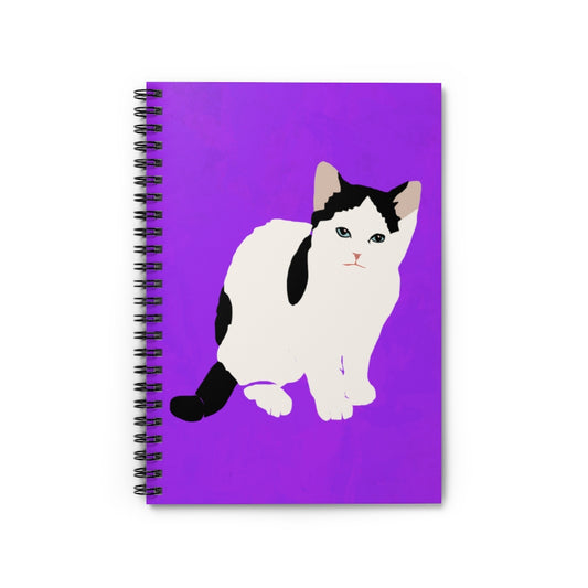 Kitty Cat Spiral Notebook - Ruled Line (Light Purple)