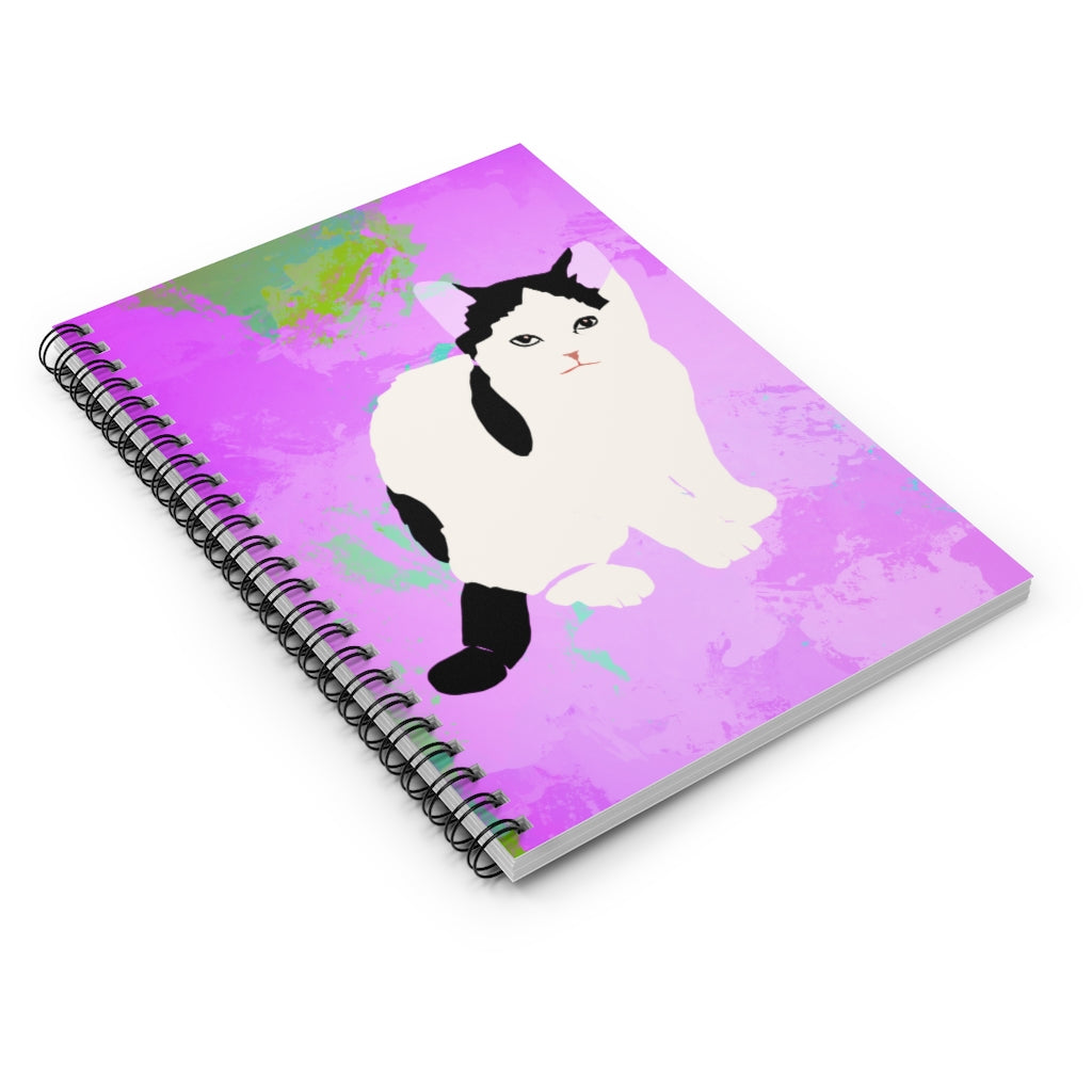 Kitty Cat Spiral Notebook - Ruled Line (Pink)
