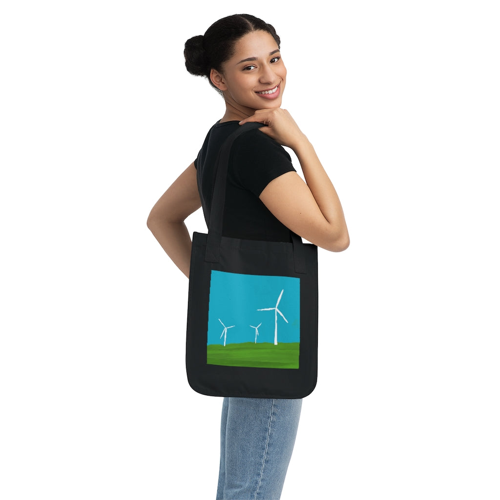 Organic Canvas Tote Bag - Wind Turbines