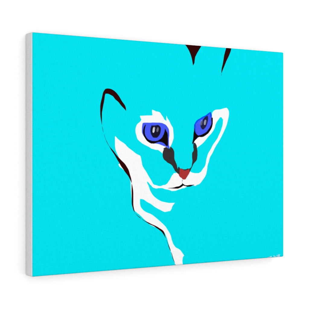 Cat Design - Blue Canvas Gallery Wraps