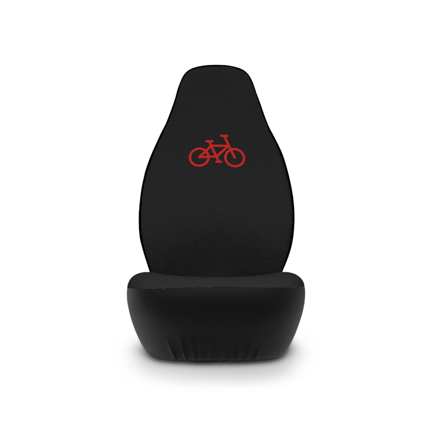 Black Car Seat Covers - Red Bike Print