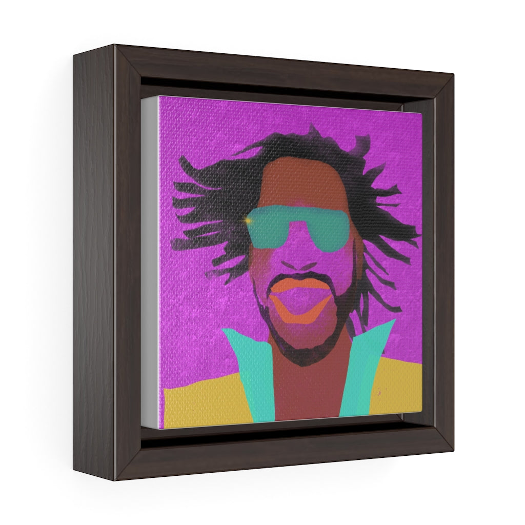 Male Face - Square Framed Premium Gallery Wrap Canvas