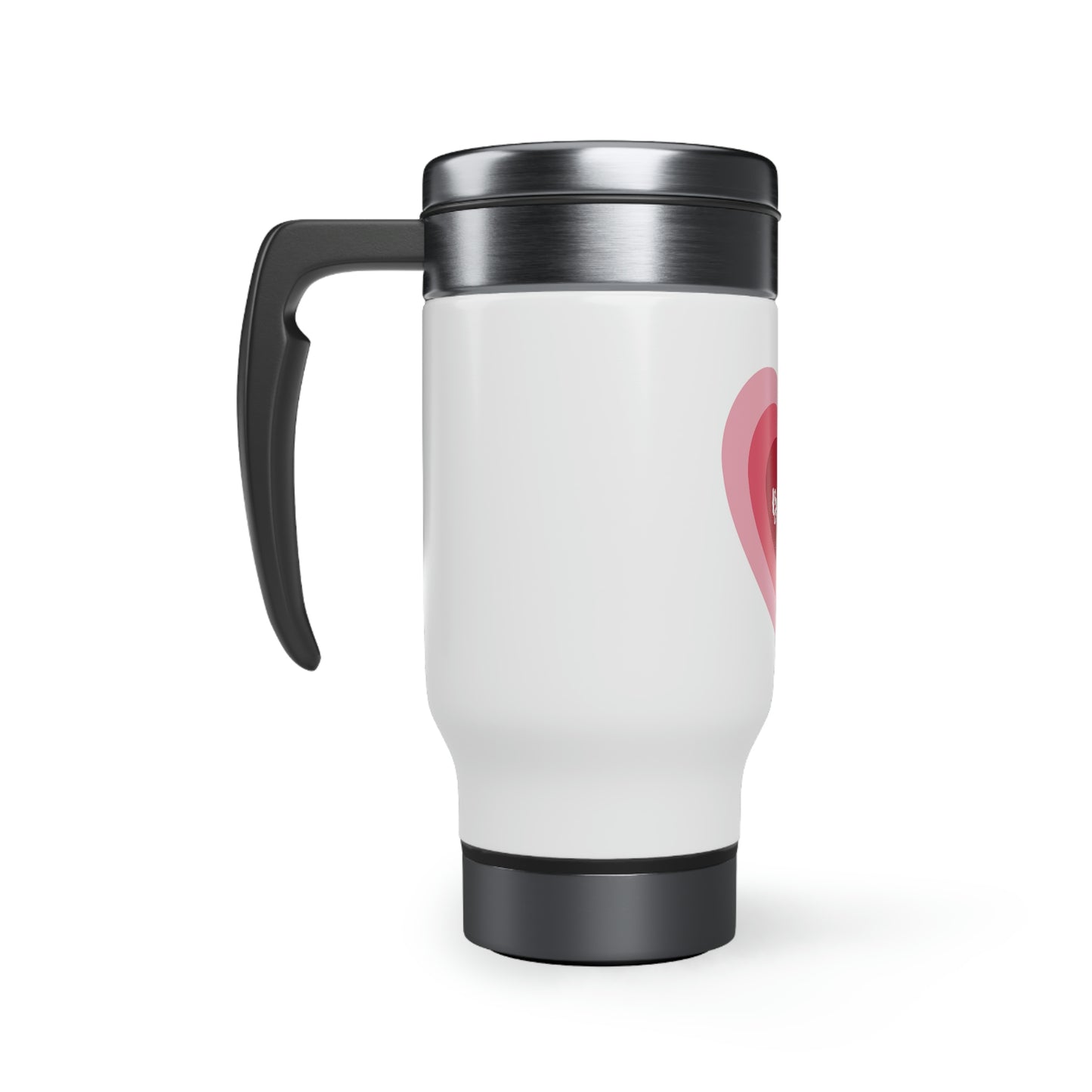 Blessed Heart - Stainless Steel Travel Mug with Handle, 14oz