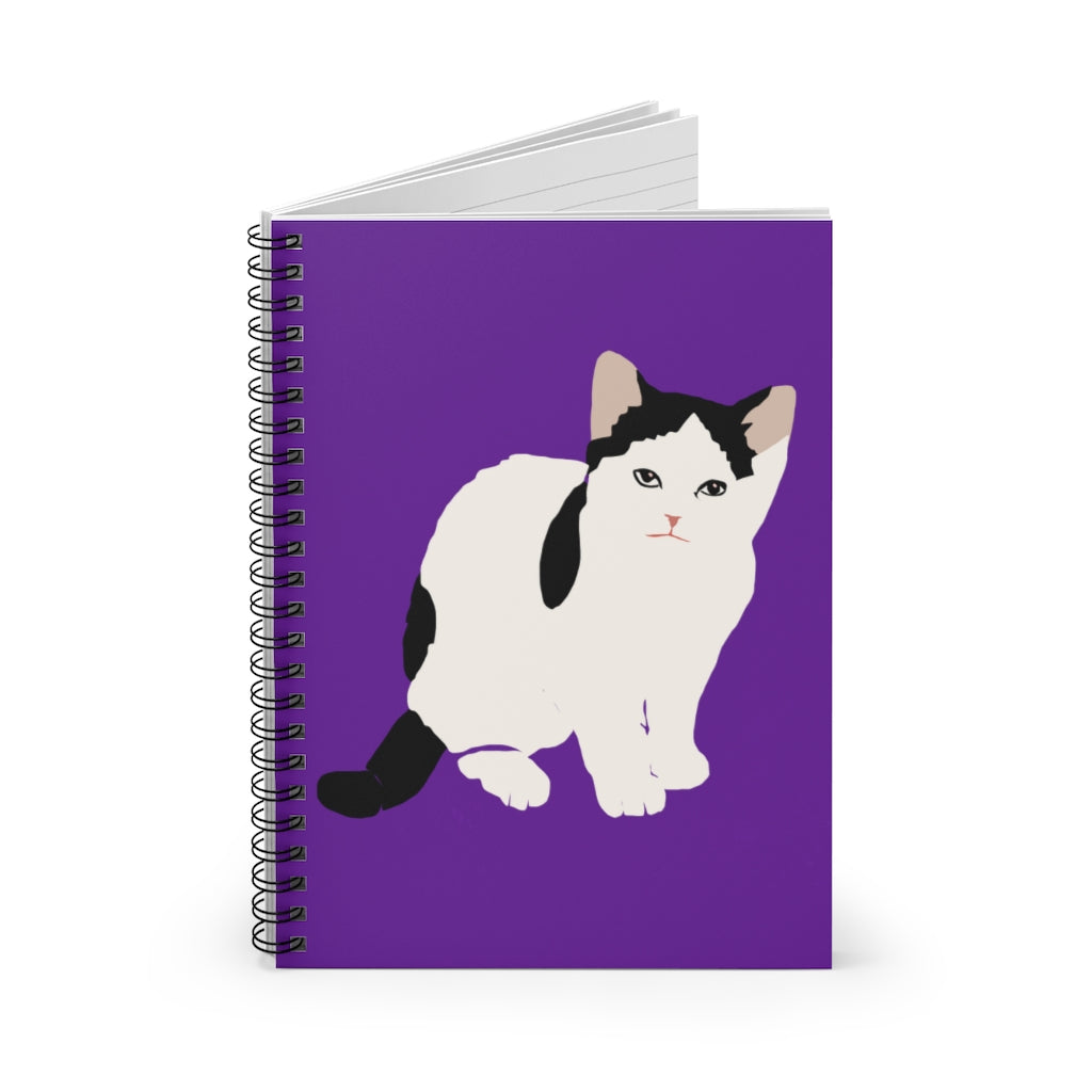 Kitty Cat Spiral Notebook - Ruled Line (Purple)