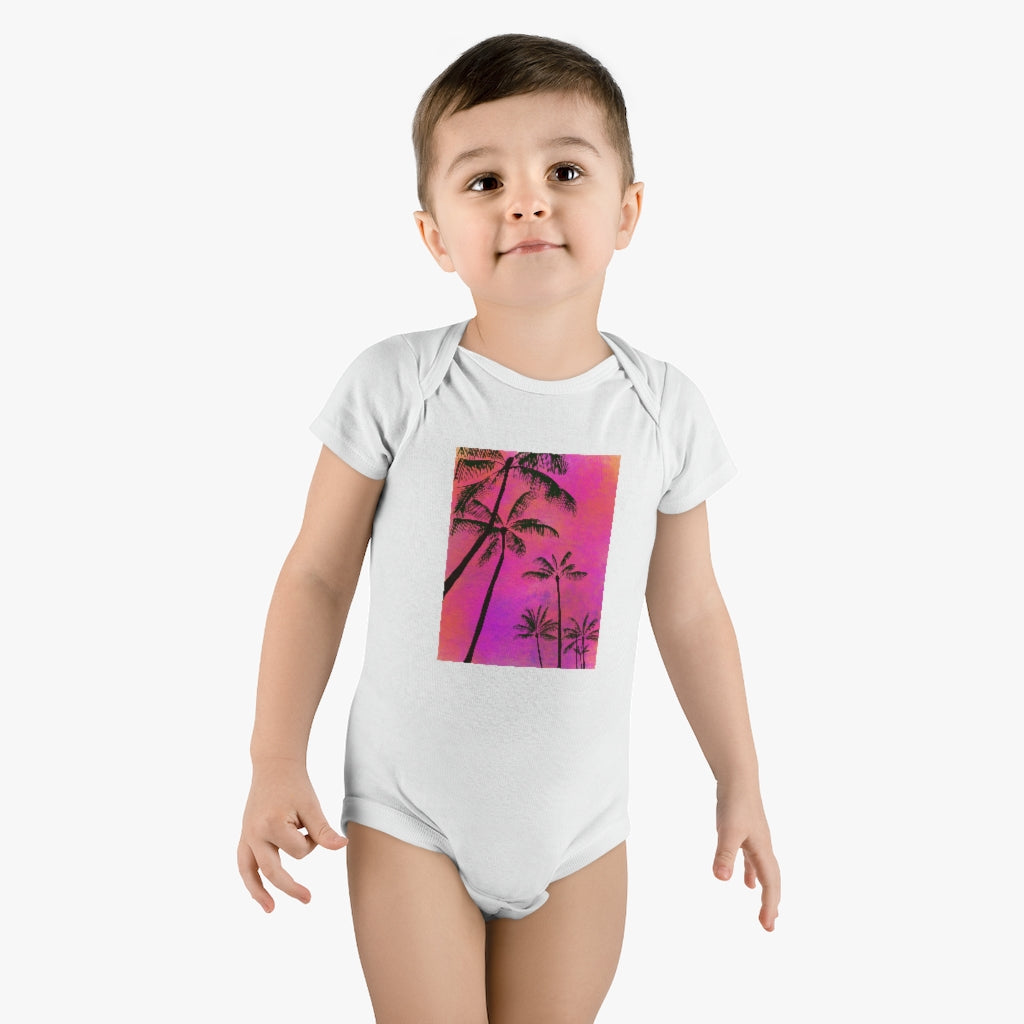 Palm Tree Onesie® Organic Baby Bodysuit