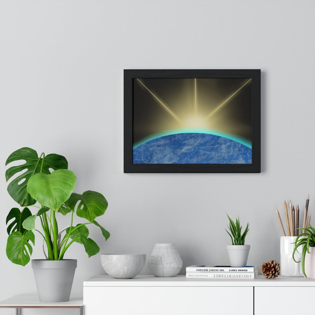 Sunrise from Space - Premium Framed Horizontal Poster