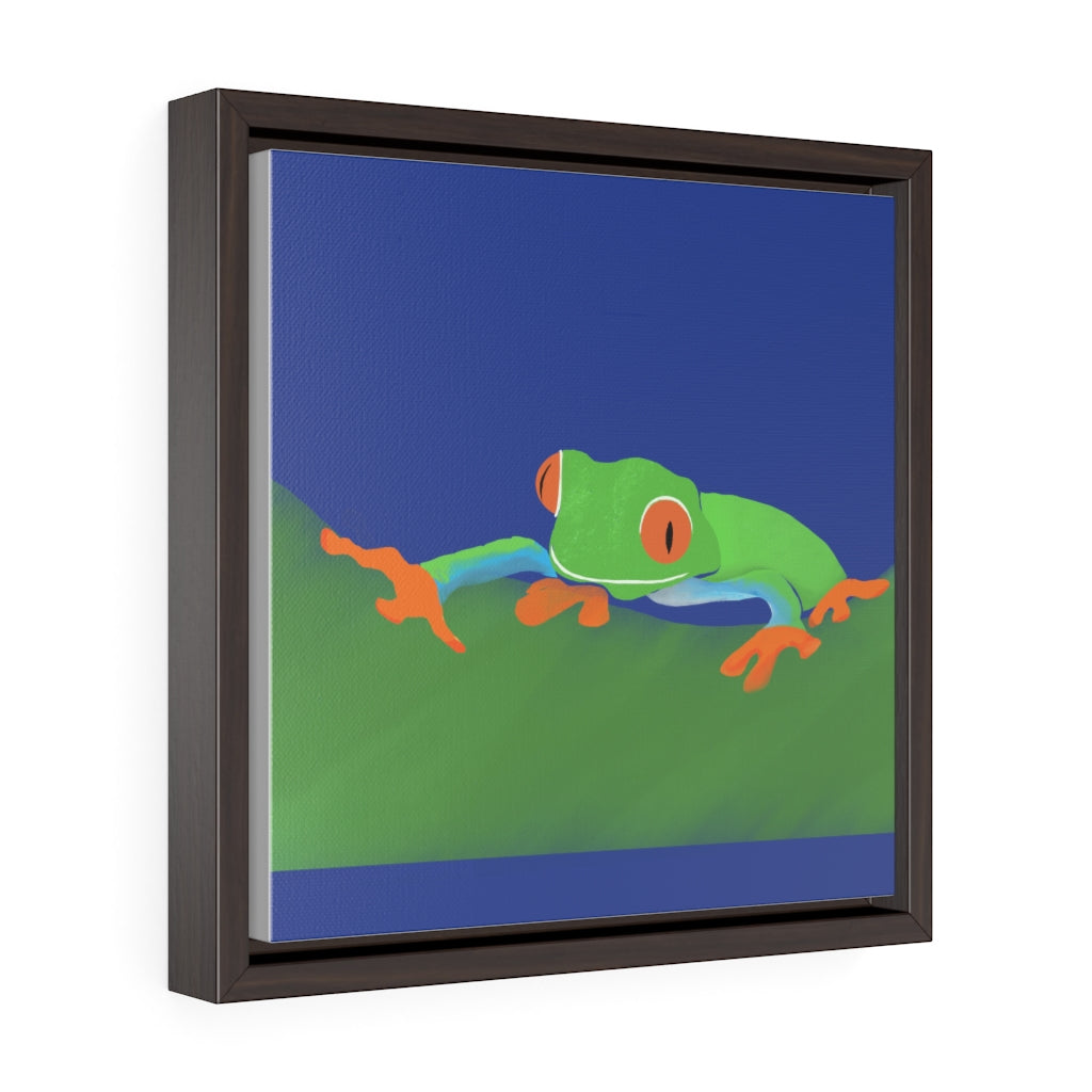 Frog - Square Framed Premium Gallery Wrap Canvas