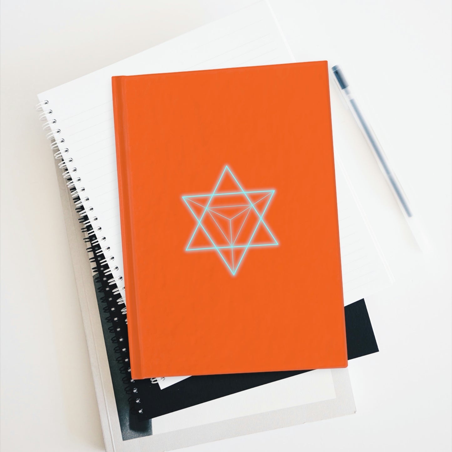 Sacred Geometry - Hardcover Journal - Ruled Line - Orange Cover