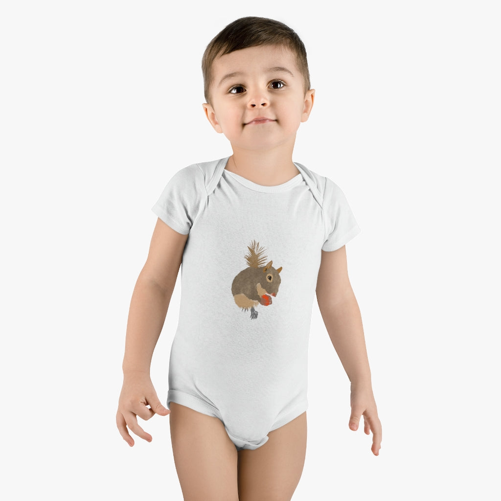 Onesie® Organic Baby Bodysuit - Squirrel Design