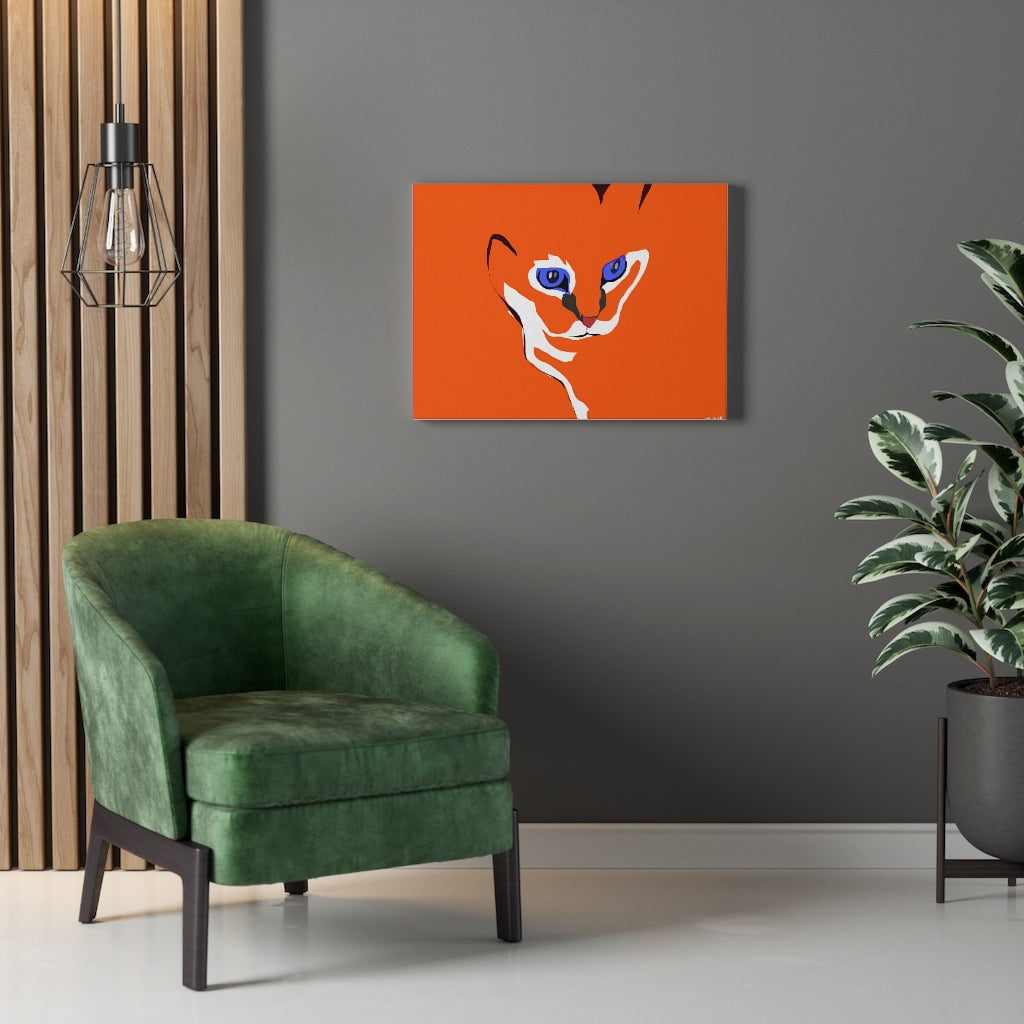 Cat Design - Orange Canvas Gallery Wraps