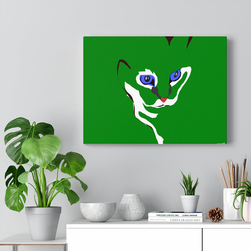 Cat Design - Green Canvas Gallery Wraps