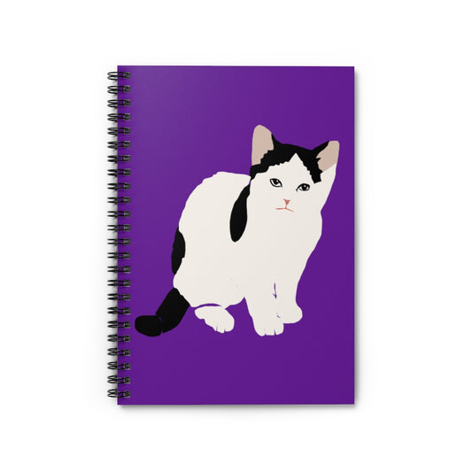 Kitty Cat Spiral Notebook - Ruled Line (Purple)