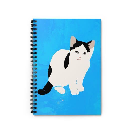 Kitty Cat Spiral Notebook - Ruled Line (Blue)