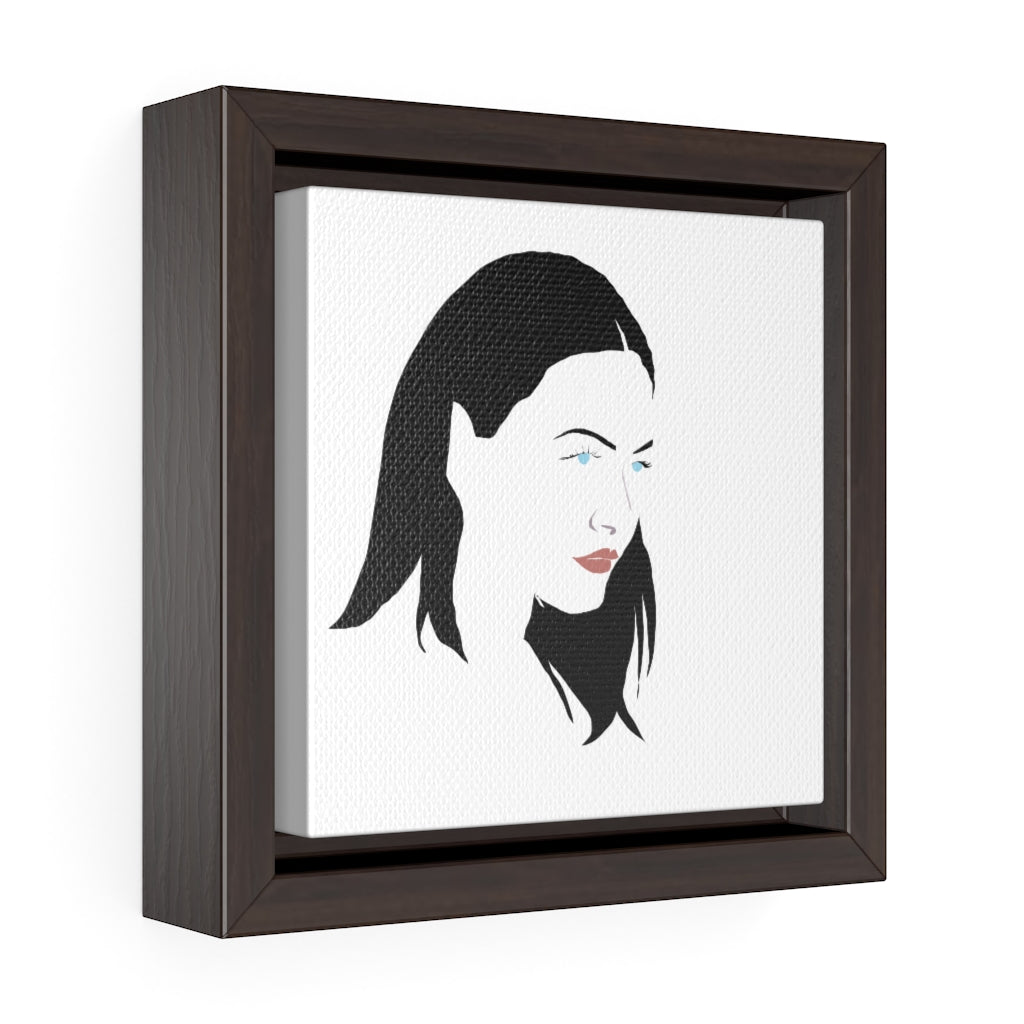 Female Face - Square Framed Premium Gallery Wrap Canvas