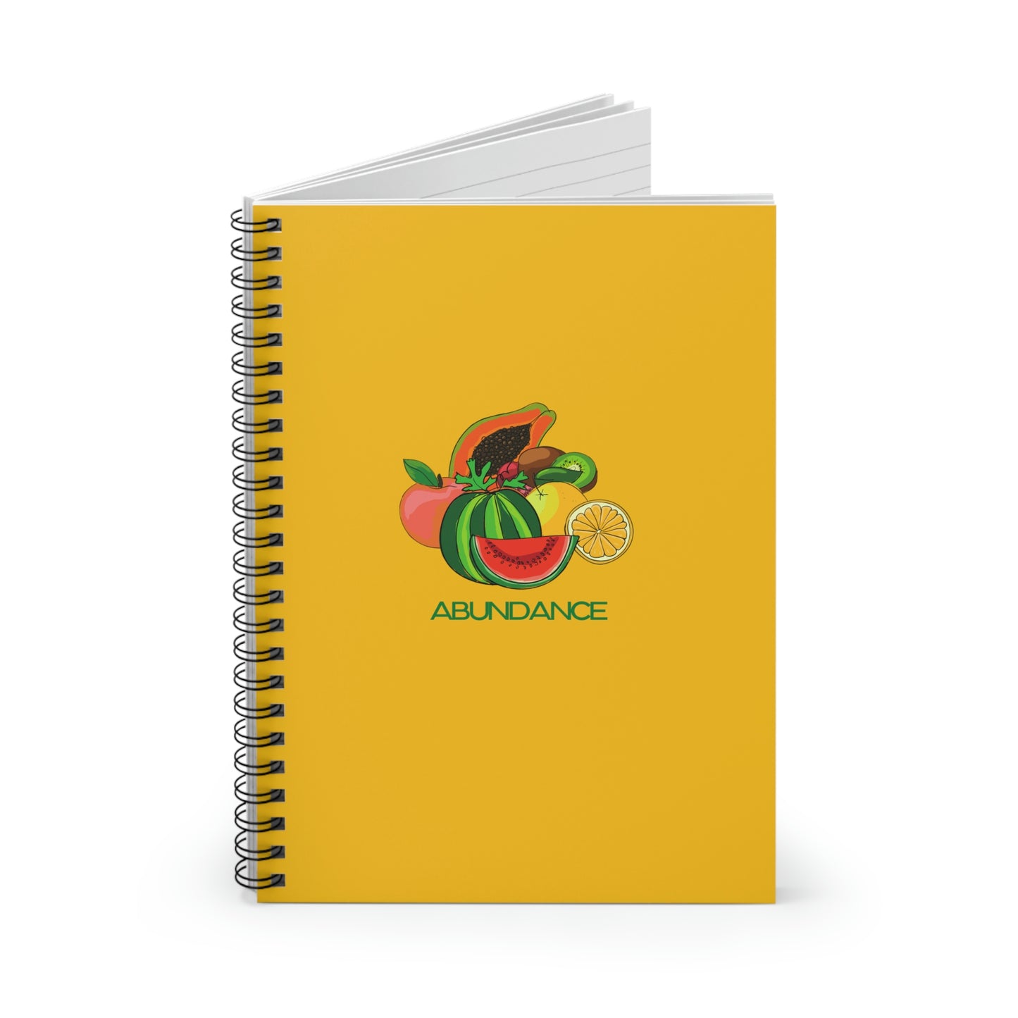 ABUNDANCE - Spiral Notebook - Ruled Line - Yellow Cover