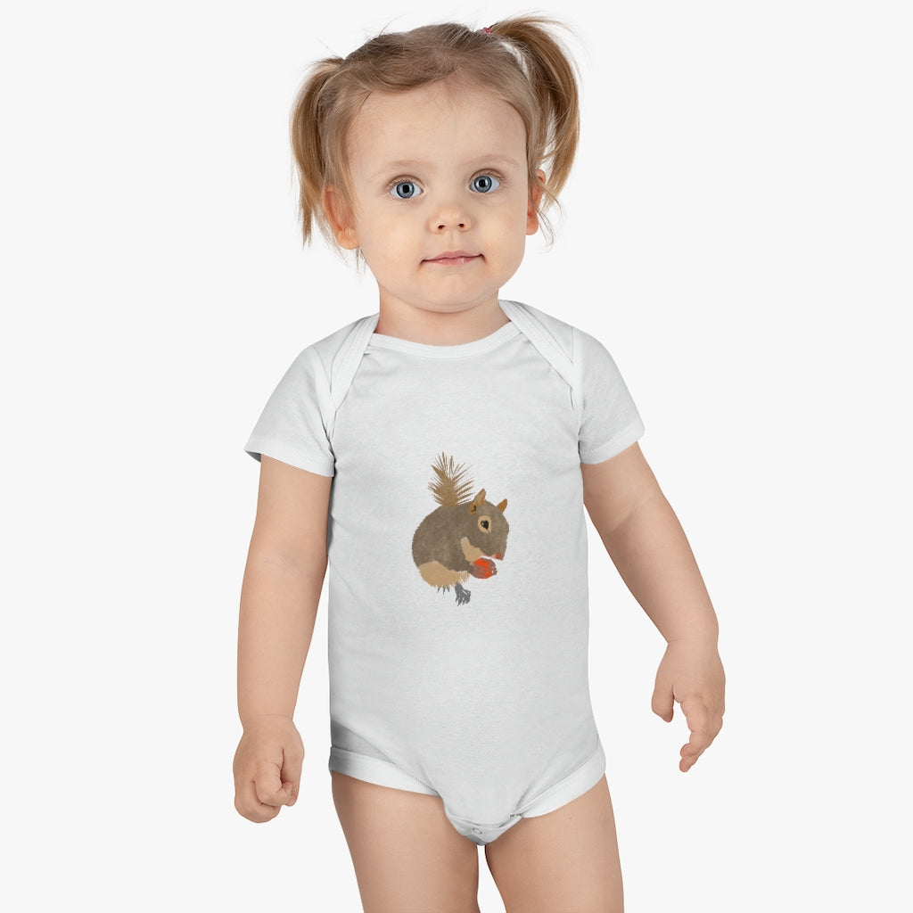 Onesie® Organic Baby Bodysuit - Squirrel Design