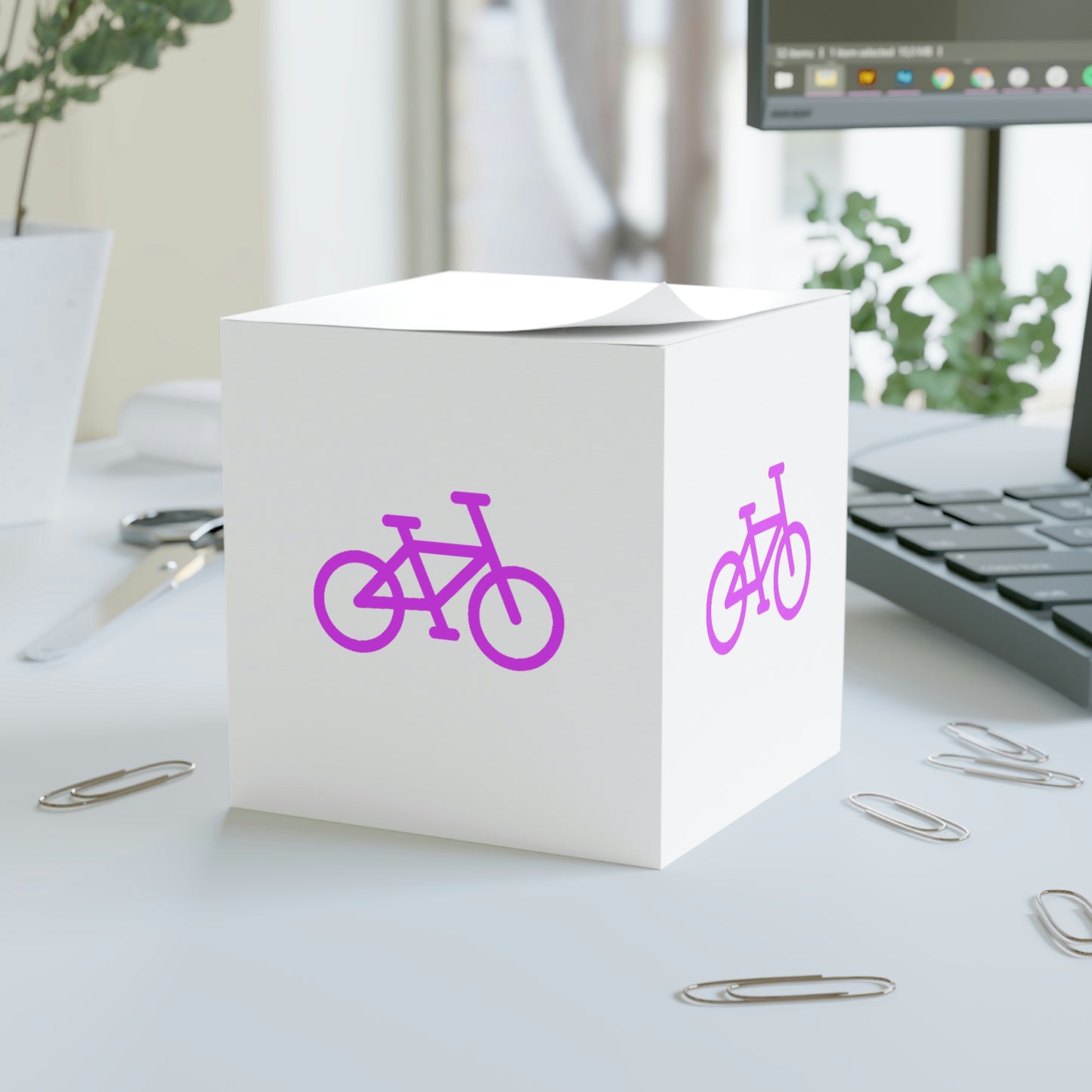 Note Cube - Pink Bike