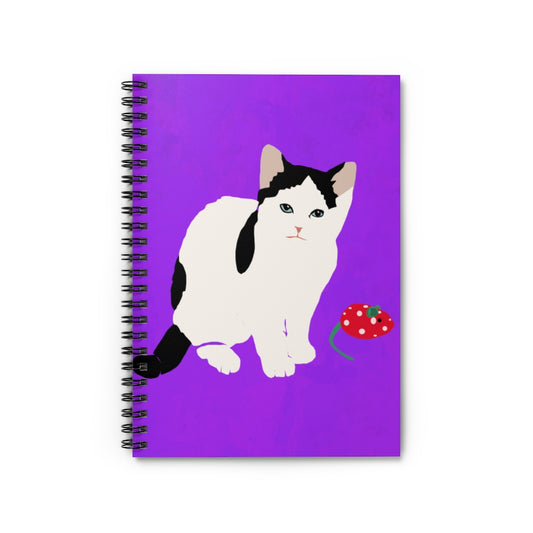 Kitty Cat Spiral Notebook - Ruled Line (Light Purple)