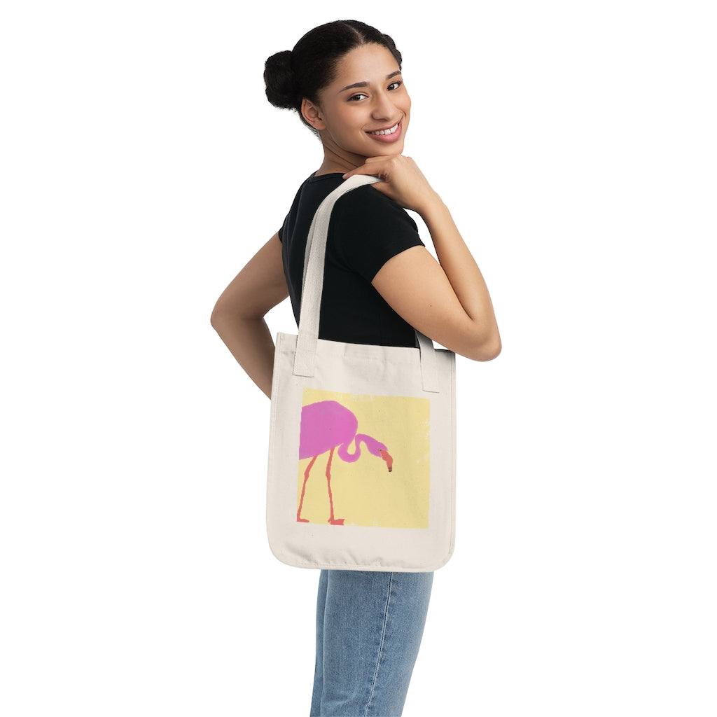 Organic Canvas Tote Bag - Flamingo