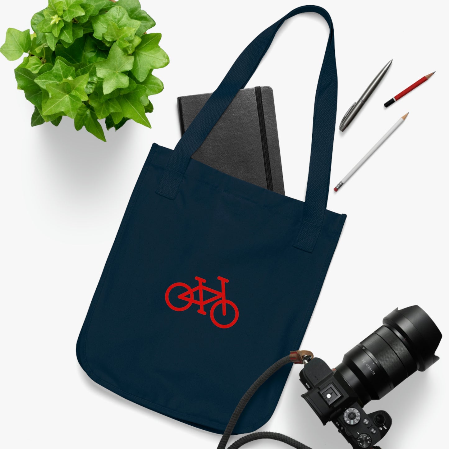 Organic Canvas Tote Bag - Bike