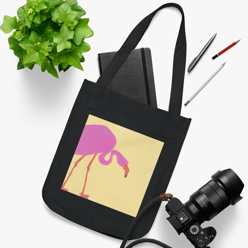 Organic Canvas Tote Bag - Flamingo