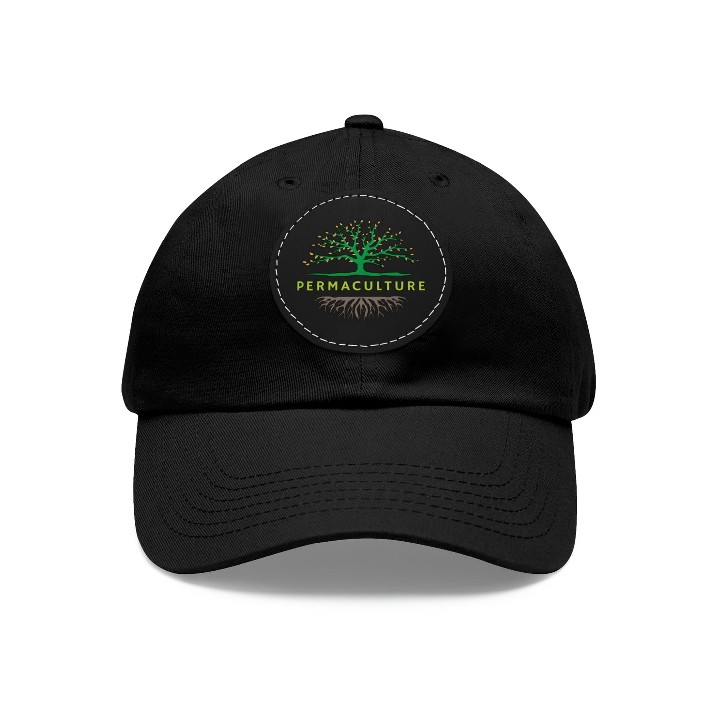 Permaculture - Dad Hat with Round Leather Patch